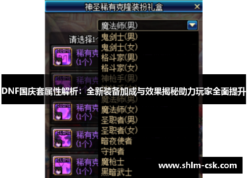 DNF国庆套属性解析：全新装备加成与效果揭秘助力玩家全面提升